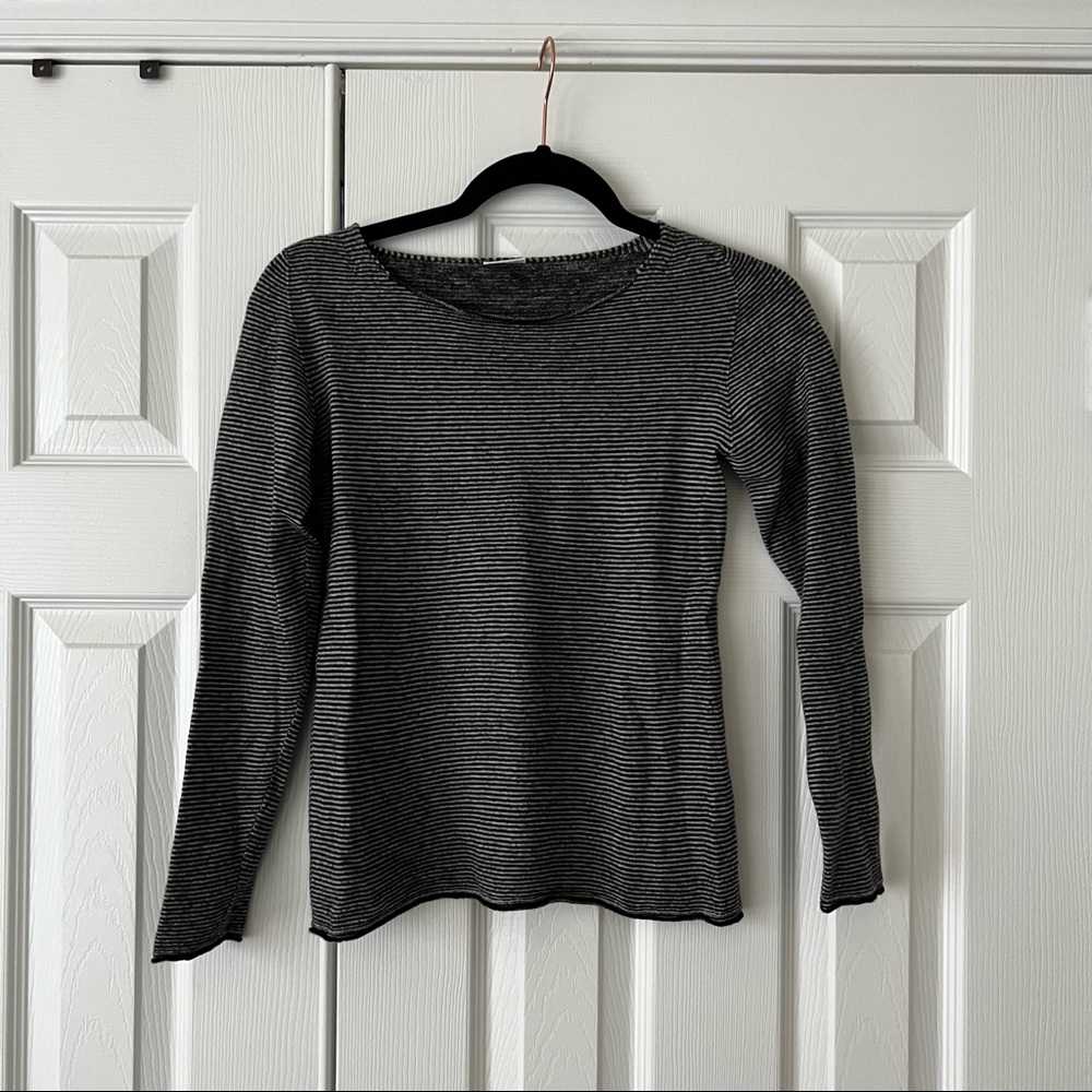 Gray Striped Women's Sweater - Picture 2 of 10